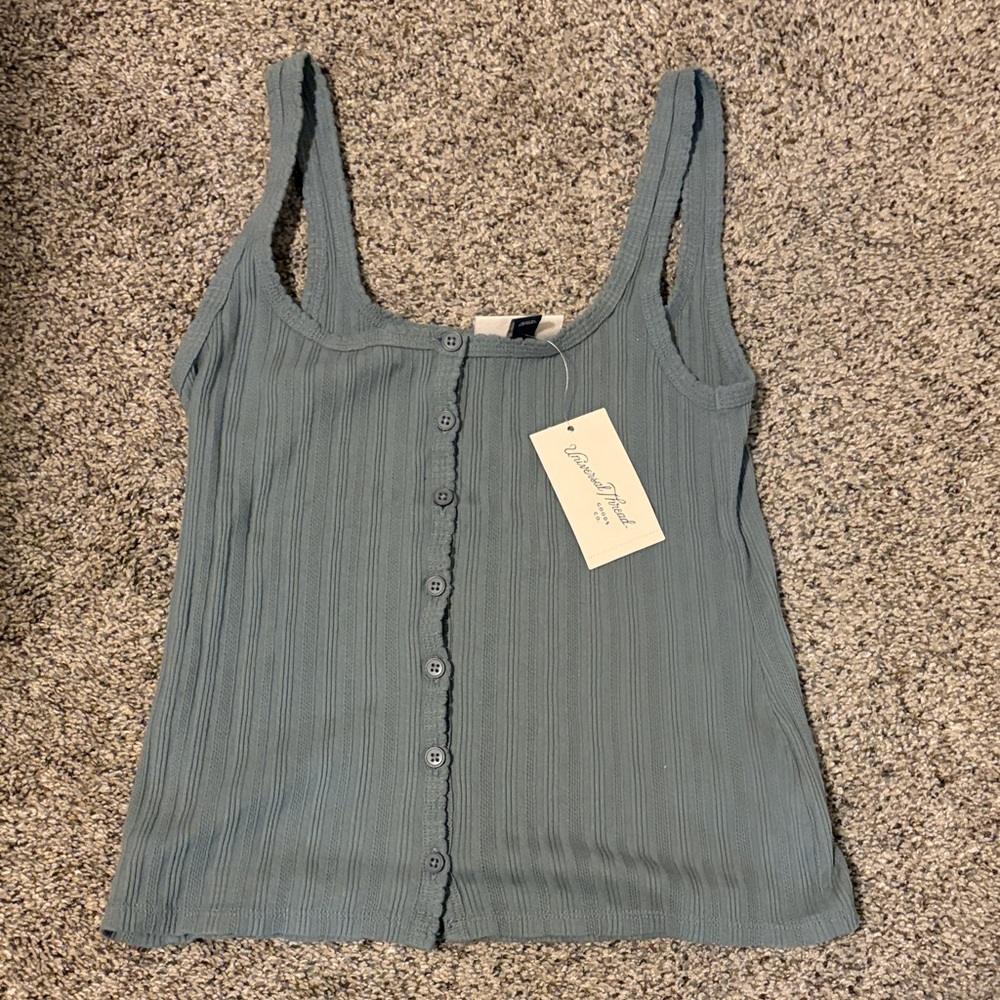 Universal Thread Slate Blue Button-Front Tank Top